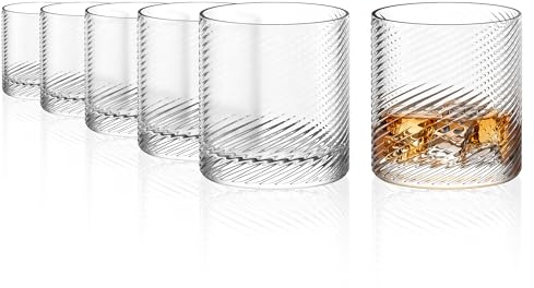 Stölzle Lausitz Berlin D.O.F. Whiskygläser Whiskybecher 500 ml, 6er-Set | D.O.F. Whiskygläser im Art-Déco-Stil mit strukturierter Oberfläche, aus Kristallglas, stoßfest & spülmaschinengeeignet