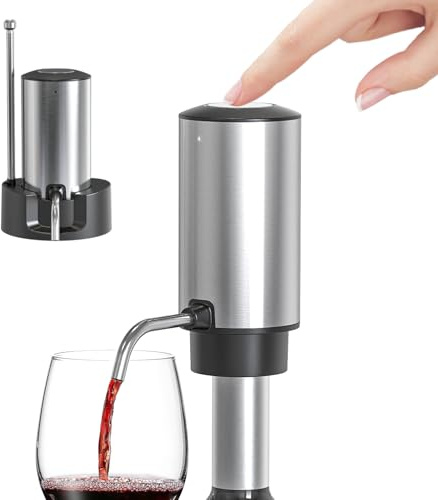 Decantador de vino eléctrico: decantador automático de vino tinto, decantador eléctrico automático de un botón, vertedor eléctrico para fiestas, bodas, bares, catas de vino y restaurantes