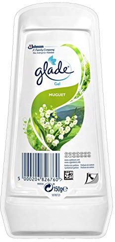 Glade Gel-Lufterfrischer, Für Frische in allen Räumen sowie Schränken, Bis zu 30 Tage, Muguet, 150 g