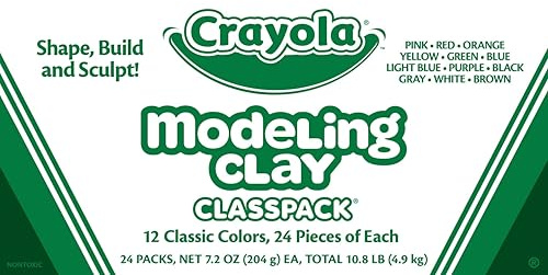 Crayola Modeling Clay Classpack (24 Packs), 12 Colors, Nontoxic, Teacher Classroom Must Haves, School Supplies for Kids