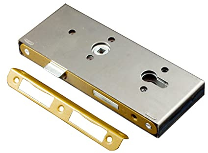 POKM Toolsmarket GmbH Einsteckschloss 72/50 mm mit Schlosskasten 83 und Gegenplatte Metall Metallic