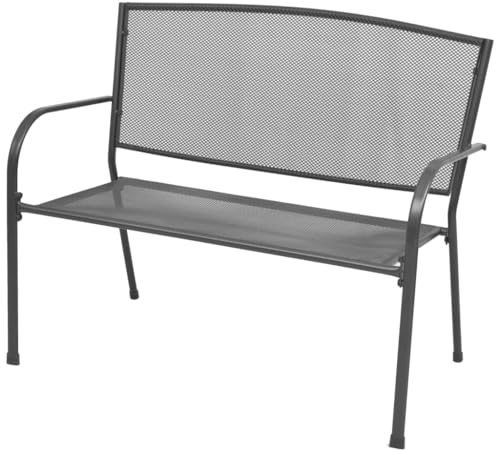 vidaXL Gartenbank 108 cm Stahl und Drahtgitter Anthrazit
