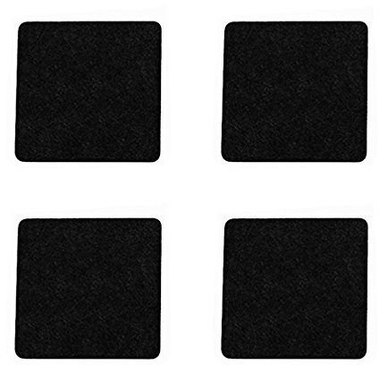 Oblique Unique® Filzuntersetzer Quadratisch 4er Pack 10cm Glasuntersetzer Getränke Untersetzer für Gläser Tassen – Farbe wählbar (Schwarz)
