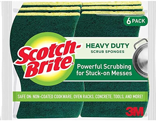 Scotch-Brite Éponge à récurer en cellulosique robuste | Éponge de cuisine | Éponge à vaisselle | Gommage | Usage général | Sans danger pour les aliments | Ne rouille pas | Cuisine, garage, extérieur |
