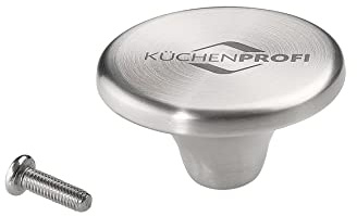 Küchenprofi Deckelknopf -Kp400012800/schwarz | Hochwertiger Ersatzknopf für Gusseisen- und Glasdeckel, hitzebeständig bis 250 °C, rostfreier Edelstahl, inkl. Schraube