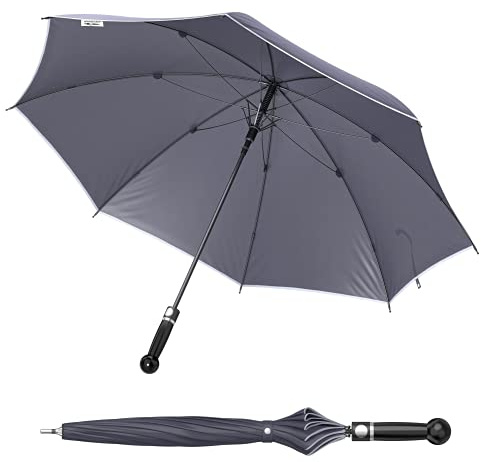 City-Safe Sicherheitsschirm 78 cm – extrem stabiler Regenschirm mit Carbonstab, schwarzem Echtholzgriff und Videokurs – kompakt und alltagstauglich