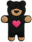 LESCHI Wärmekissen - 4 Kammer Körnerkissen für Mikrowelle - Tier Bär Teddy Schwarz mit Herz - anschmiegsames Getreidekissen mit Bio Weizen - ideal als Wärmespender im Winter und für den Bauch
