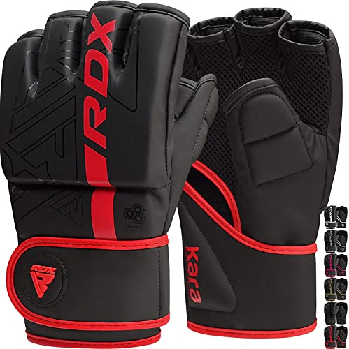 RDX MMA Guanti Grappling Sparring Allenamento, Maya Hide Pelle, KARA Precurvato Imbottitura Guantoni, Gabbia Gloves Per Kickboxing Arti Marziali Muay Thai Sacco Boxe Combattimento Uomo Donna