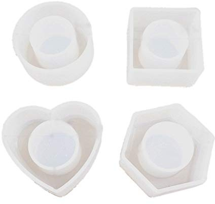 Lot de 4 moules ronds de serviettes en résine époxy, pour mouler des fleurs, faire des loisirs créatifs