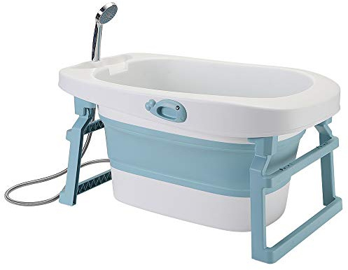 sarah 3 en 1 Bañera Plegable de Bebe de 0 a 8 Años, Bañera con Asiento y Tapón de Drenaje, Capacidad de Carga de 50 KG