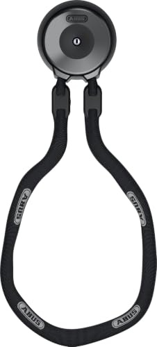 ABUS Wandanker WCH + Kette ACH 9KS - zur Diebstahlsicherung von Fahrrad und Motorrad in Garagen, Kellern oder vor dem Haus - ABUS-Sicherheitslevel 13-130 cm lange Kette | Wandanker mit integrierter Kette, XPlus-Zylinder, gehärtetem Stahl, Textilummantelung