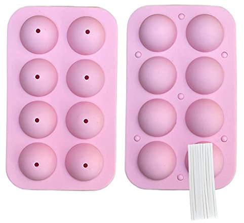 2 moldes de silicona para cake pops + 160 palitos de silicona para piruletas