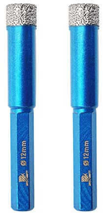 Trepan diamant carrelage 12mm - BRSCHNITT Foret Céramique pour Porcelaine,Céramique, Granit,Carrelage（2 Pièces）
