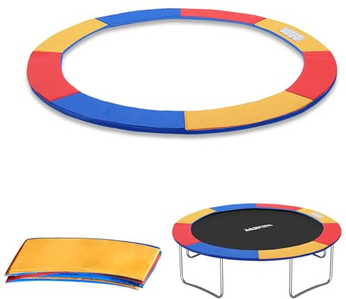 XMTECH Trampolin Randabdeckung Federabdeckung Randschutz UV-beständig | Gepolsterte Trampolin Federabdeckung aus PVC & PE, wasserabweisend, reißfest, passend für 244/305/366cm Trampoline