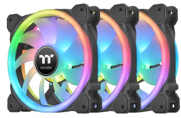 Thermaltake Swafan 12 RGB Lüfter | TT Premium 3er Pack | 120 mm |wechselbare Lüfterblätter, schwarz