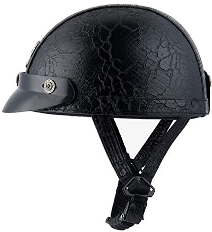 retrò Motorino Casco A Scodella da Moto DOT ECE Omologato, Casco Mezzo Uomo Donna, Vintage Classico Jet Caschi, Casco Scodella Motorino, Mezzo Casco, Aperto Faccia Casco(56-60)