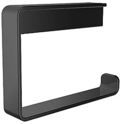 EMCO LOFT Papierhalter, eleganter Toilettenpapierhalter zur Wandmontage aus Aluminium, hochwertige Toilettenpapierspender Schwarz Ohne Deckel hängend