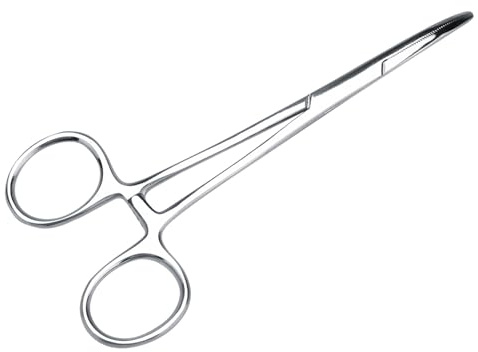 POCREATION Pinzas de pelo para orejas de perro, polvo de orejas de perro, pinzas de pelo de orejas de mascotas, pinzas de acero inoxidable con punta curvada de acero inoxidable para mascotas, perros y