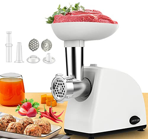 Samnuerly Nueva picadora de Carne Resistente y embutidora de Salchichas, para Bloqueo de Alimentos, botón de Bloqueo automático, para Uso doméstico/Comercial, para Carne/Verduras/Frutas