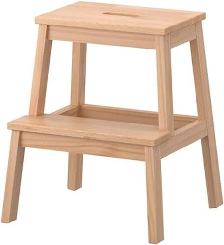 OKUOKA Holz-Tritthocker, multifunktional, leicht, Leiter, Haushaltsregal für drinnen und draußen – J06P (Farbe: Holzfarbe)