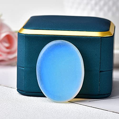 AOHRO Natürlicher Kristall rau Handschmeichler, natürlicher Edelstein, Daumenmassage, Wicca, Reiki, spirituelle Therapie, Ornamente (Color : Opal)