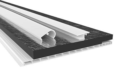HEXIM PVC Rollladenkastendeckel Komplettset, Rollladenkastendeckel, Aufnahmeprofil & Rollladentraverse, Länge: 1000-2000mm, Breite: 120-320mm, Deckel Jalousie (260mm x 1,4 Meter)