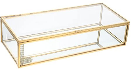 Didiseaon Geometric Jewelry Storage Box Earring Displaying Box Lid for Organizing Bracelets and Rings Desktop
