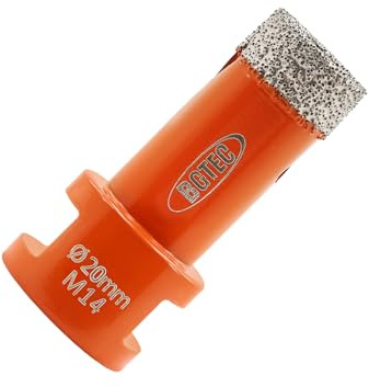 BGTEC Diamond Core Drill Bits Set - 20MM Diamond Hole Saw with M14 Thread for Porcelain Ceramic Tile Granite Marble Masonry Granite Stone