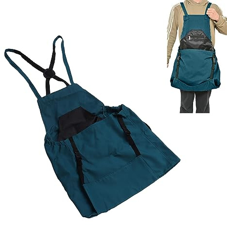 HERCHR Delantal De Jardinería, Delantal De Lona Para Jardín, Bolsa Para Recoger Frutas, Verduras, Bayas, Bolsa Para Recoger Jardín, Delantal De Jardín Con Bolsillos Para Mujeres Y Hombres(Azul)