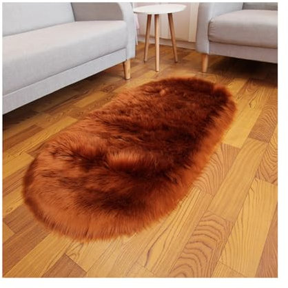 SHTGOI plyschmatta oval fuskpäls soffa matta syntetiskt fårskinn vardagsrum ullmatta hög lugg sängmatta matta matta pälsimitation långhårig fluffig mjuk soffmatta