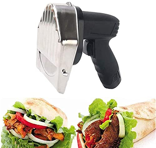 Trancheuse à Viande pour Barbecue électrique, Couteau à Doner Kebab Automatique, trancheuse à Kebab électrique avec 2 Lames coupant Une trancheuse à Kebab Turque, Machine à découper la Viande, tranc