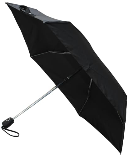 COLLAR AND CUFFS LONDON 21cm 290g Taschenschirm Mini Automatik Klein Leicht - Regenschirm Faltbar Windproof - SELTEN AUTOMATIK AUF UND ZU - Stark Windfest Verstärkt mit Fiberglas - Reise - Schwarz