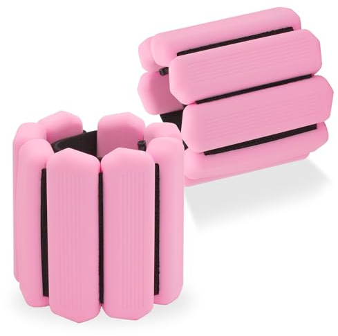 XIMKONTER 2 PCS Sport Gewicht Manschetten Einstellbare Fitness Armband Set für Fuß oder Handgelenk auf Übung Gehen Jogging Yoga Aerobic Pilates Gewicht (Rosa)