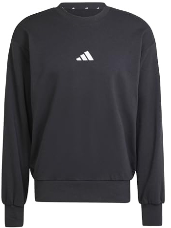 adidas Mezczyzni ESSENTIALS FEELCOZY FRENCH TERRY SWEATSHIRT, black/white, L