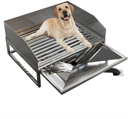Haustiertoilette hundetoilette für drinnen, Für Große Hunde, Hundetoilette mit Wand, Edelstahl Tiertoilette Urinal(60X40cm/23.6X15.7in)