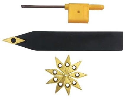 ASZLBYM 5/8 Utensile per tornitura in metallo duro SVVCN1616H11 Portautensili per tornitura esterna e 10 pezzi VCMT110304/VCMT32.51 CNC Inserti da taglio in metallo duro indicizzabili.