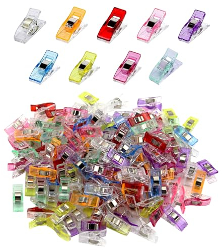 WACH AUF 160 Stück Stoffklammern NäHen ZubehöRe Mehrfarbig NäHklammern Nähclips Mehrfarbig NäHmaschinen ZubehöR Multifunktionale Nähen Clips für Quilten Binden Basteln Stricken HäKeln