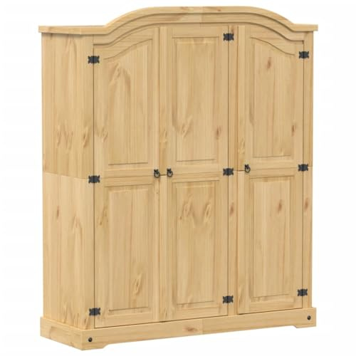vidaXL Garderob Corona 151,5x52x186 cm massiv furu, hatthyllor, klädstång, klädförvaring, klädskåp, klädstänger, jackhängare, garderob, garderober