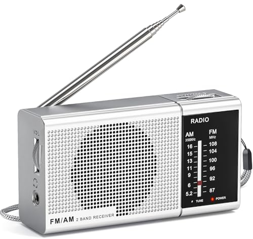 Tendak Radio Portatile, Radiolina Portatile FM/AM, Radiolina Tascabile con Eccellente Ricezione, Facile da Usare, Jack per Cuffie (AA)