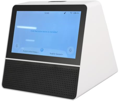 Sprachübersetzergerät, Übersetzergerät, 7-Zoll-Dual-Touchscreen, 121 Sprachen, 2-Wege-Sprache, WiFi, RJ45, Kabelgebundenes Schreibtisch-Übersetzungsgerät mit Pickup-Fernbedienung