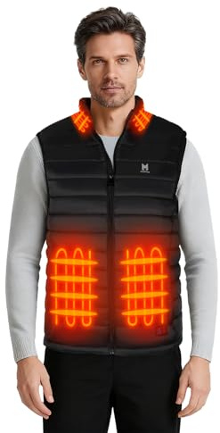 MRAWARM Heated Vest, Lightweight Electric Heated Vest for Men Women wiht 6 Heating Zone and 3 Temperature