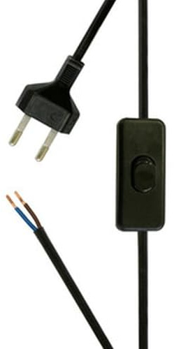Interruptor Bipolar de 2 m, cableado, 2A y 250V, Ideal para controlar el Encendido y Apagado de Dispositivos eléctricos.