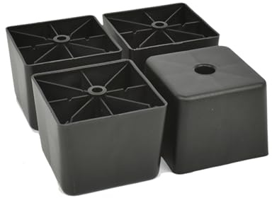 woplus 4X Möbelfüße aus Kunststoff Viereck Beine zum Anschrauben (70x70 H: 55mm)