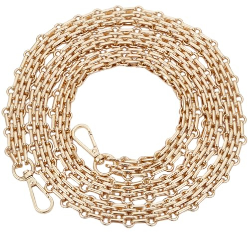 Beebeecraft Taschenkettenriemen Goldene Ersatzkette Aus Metall Breit Dick Für Umhängetaschen Mit Drehverschlüssen Für Handtaschen DIY 120cm