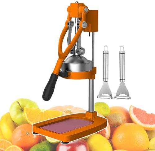 forplubossmmp Spremiagrumi Manuali in Acciaio Inox, Spremiagrumi Manuale per Limoni E Frantoio con 2 Pelapatate, Strumento per La Spremitura A Mano per Commerciale, Sale da tè, Bar dei Succhi,Orange
