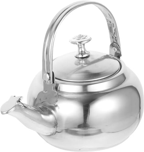Stove Top Kettle,Camping Kettle For Gas Stove,induction kettle,1pcs Pot Tea Kettle Metal Water Kettle Home Supplies Stainless Steel Teakettle Tea Supply Tea Brewer Machine Household Teakettle Tea(Silv