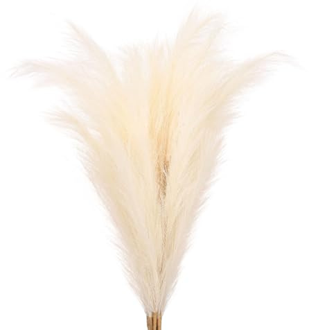 PATIKIL 7 Pezzi Pampas Decor Artificiali Alte 37.8 Pollici Beige | Grandi Pampas Artificiali Soffici E Lunghi Finti Erba Secca, Per Decorazioni Casa Boho Vasi Matrimonio Parete Pavimento