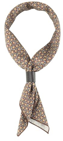 WANYING Herren Quadratische Halstuch mit Leder Loop Multifunktionstuch Kopftuch Nickituch Bandanas Trachtentuch Bandanas Vintage Retro 58x58 cm