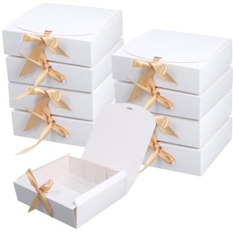 KOHAND 20 st presentaskar med lock, 16,5 x 16,5 x 5 cm brudtärna förslagslådor för bröllop födelsedag jul choklad förpackning