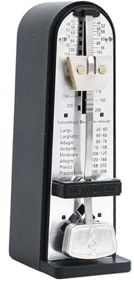 Mechanisches Metronom, universeller Metall-Sound, lauter Klang für Klavier, Gitarre, Ukulele, Violine, Saxophon, Schlagzeug, Instrument, 11 x 5,2 x 3,5 cm, Schwarz